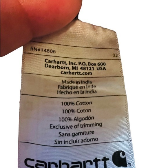 Carhartt tan/blk/red‎ plaid short Sleeve men’s button-up 2front pocket M shirt - Picture 8 of 8